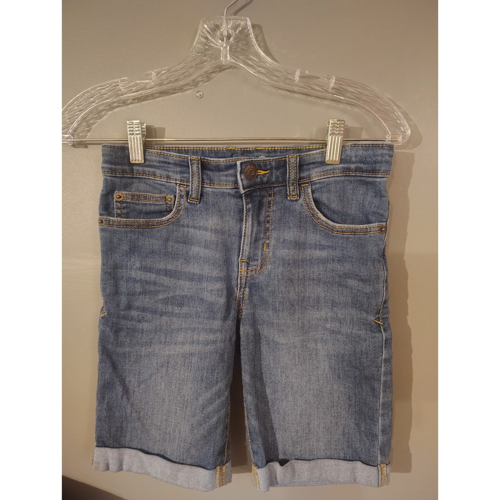 Cat & Jack Boys Super Stretch Denim Shorts Blue Size 10 Cuffed Jean Shorts